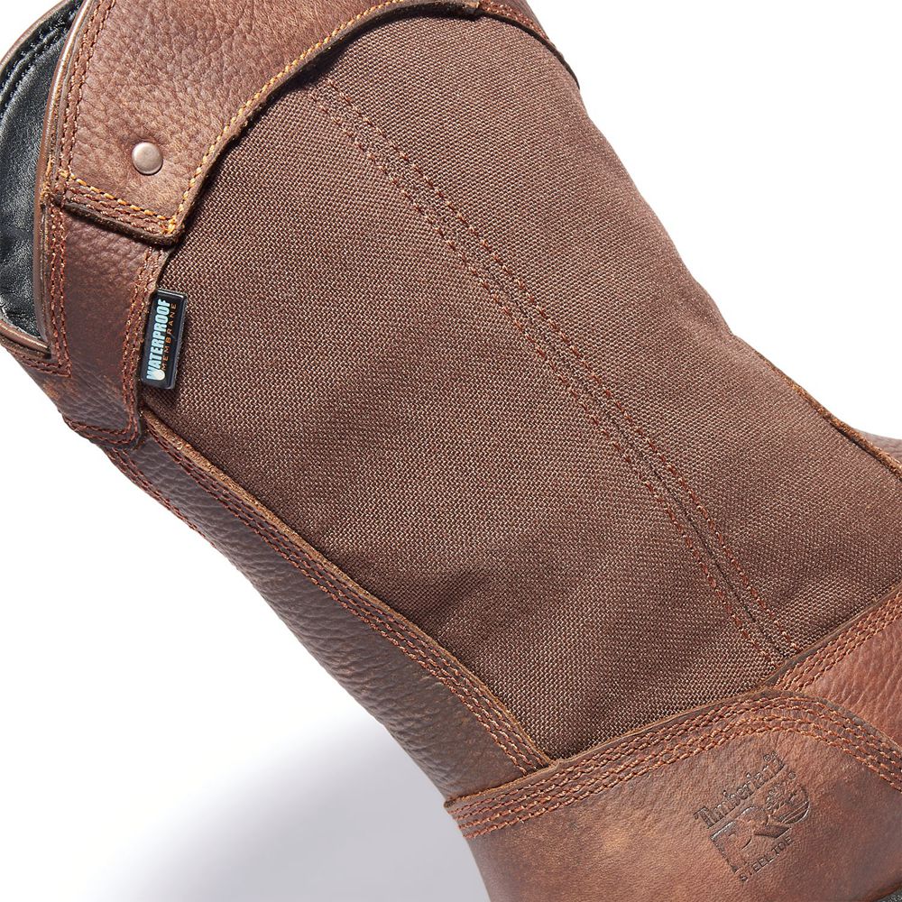 Botas de Trabajo Masculino - Timberland Pro® Excave Steel Toe Wellington - PTGJZ0168 - Marrom